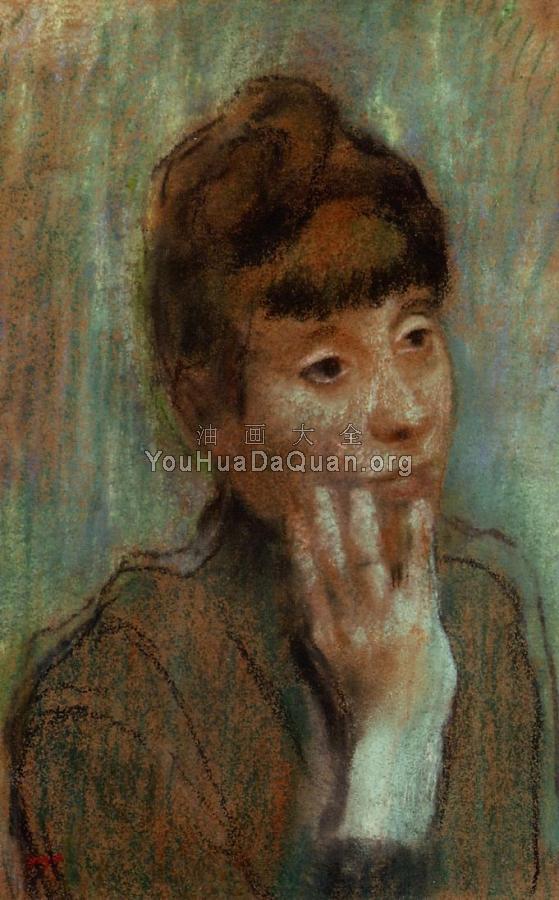 Portrait of a Woman Wearing a Green Blouse - 埃德加·德加